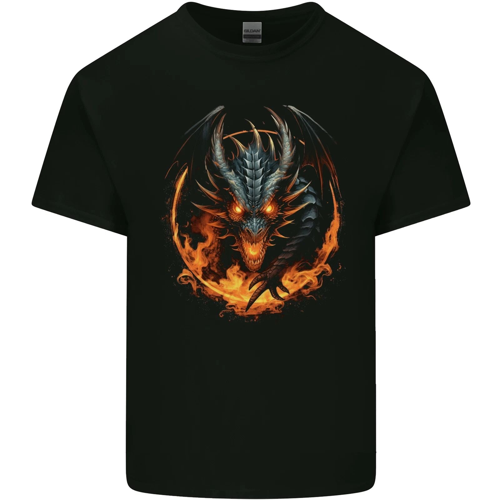 Fantasy Fire Dragon 1 Mens Cotton T-Shirt Tee Top