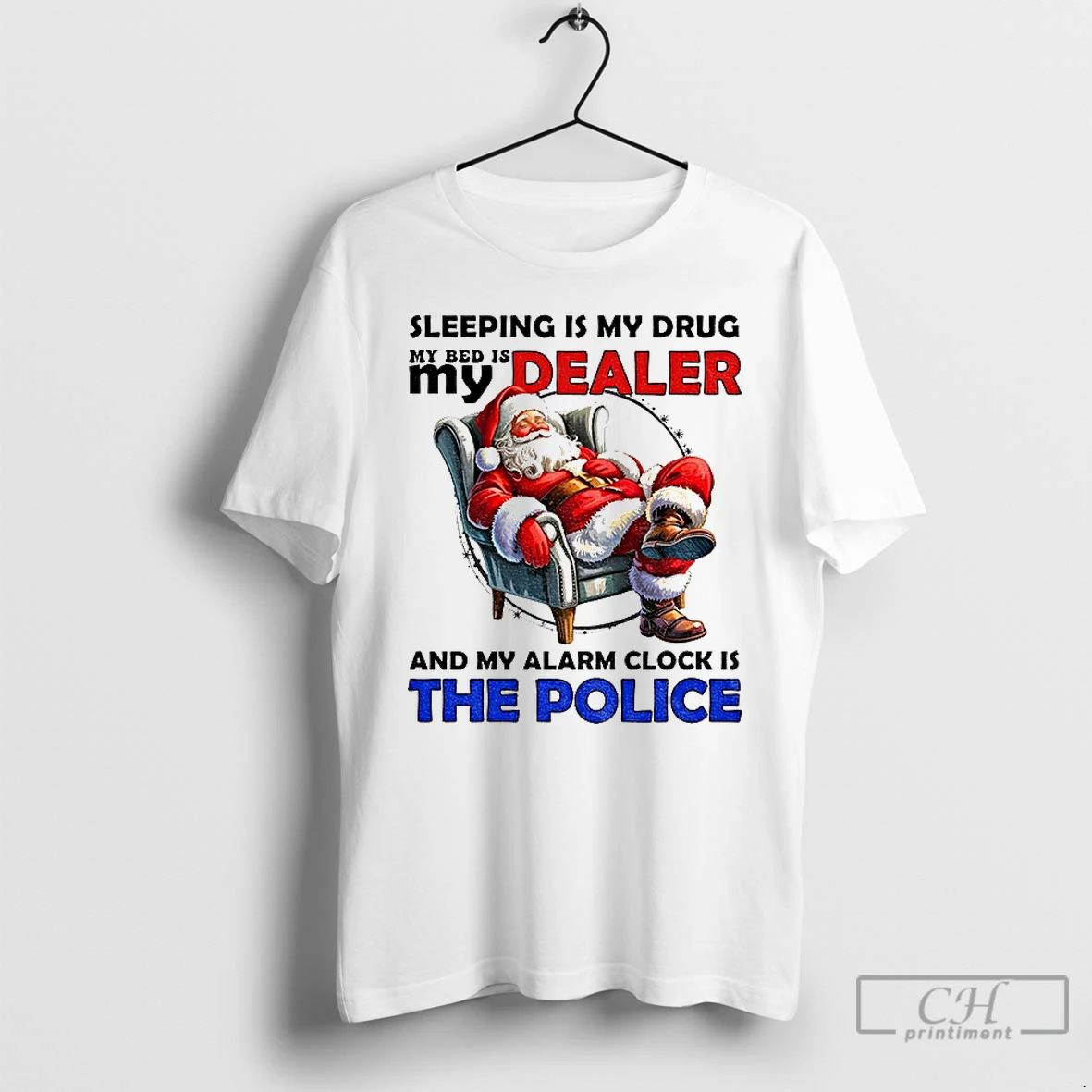 Classic Santa Claus Sleeping Is My Drug My Bed Is My Dealer And My Alarm
