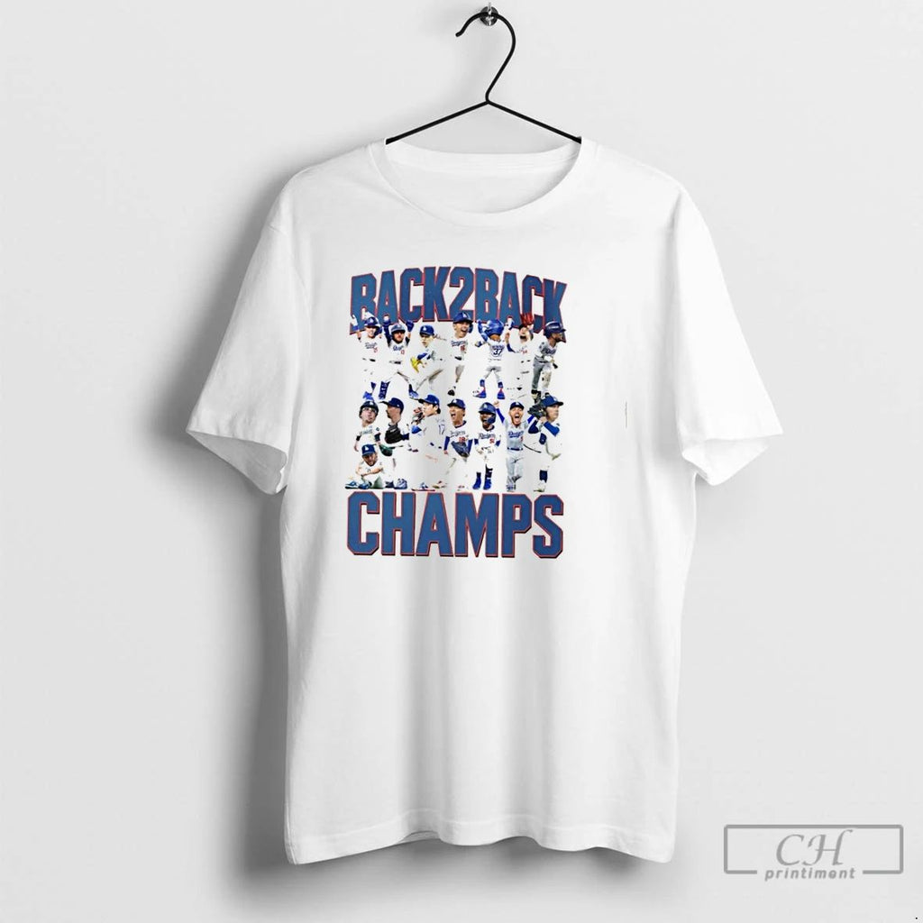 Premium Los Angeles Dodgers Back 2 Back Champs T Shirts