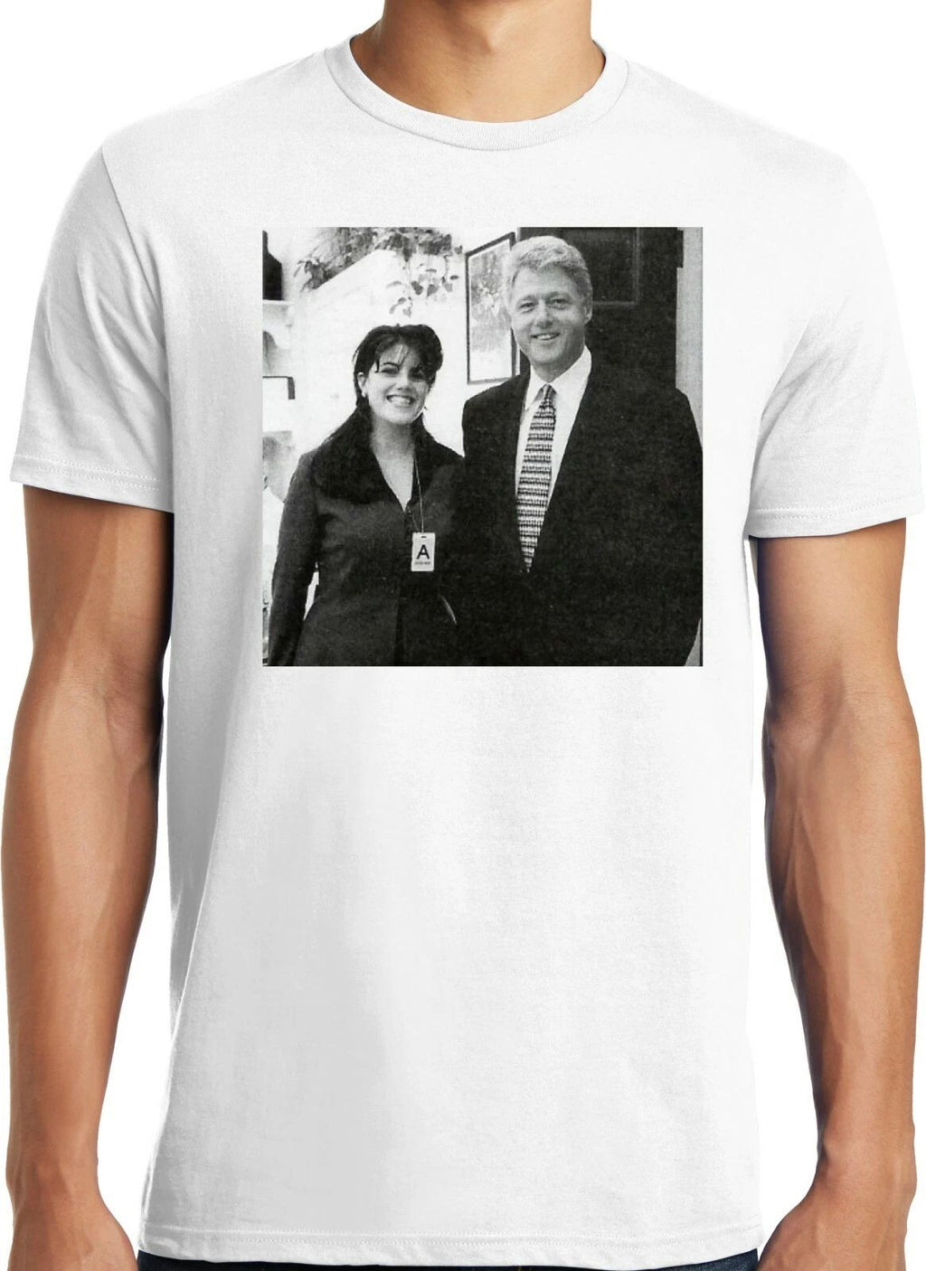 Big Guys Rule Big and Tall Bill Clinton and Monica Lewinsky  Photo T Shirt