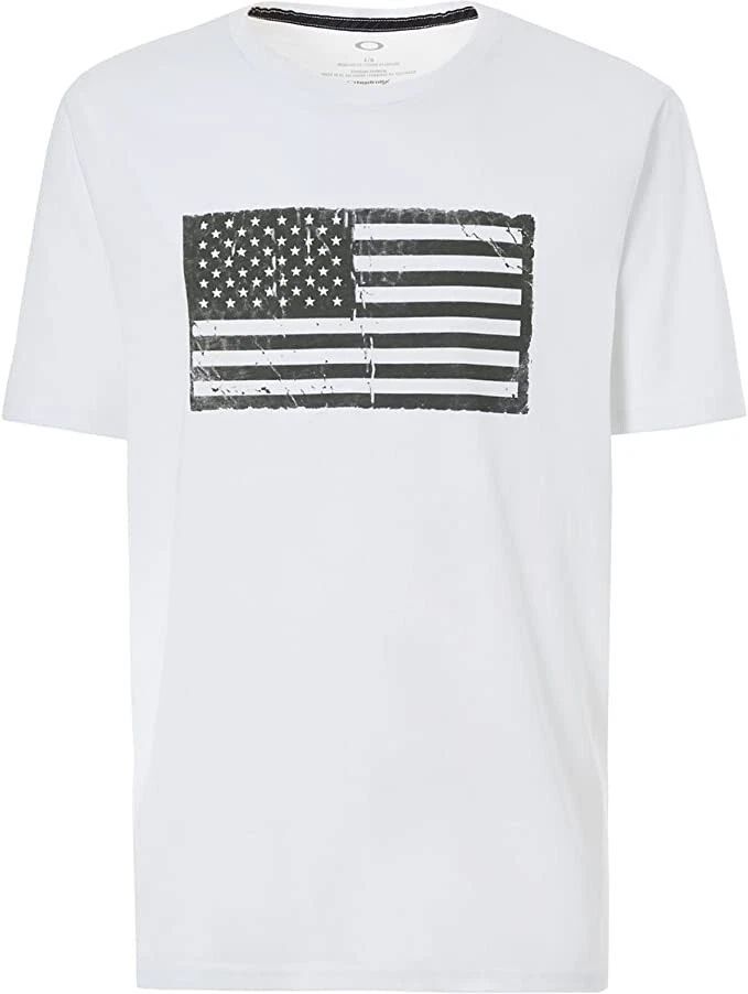 Oakley Mens SC-Mil Flag Tee Short Sleeve T-Shirt White Size Large NEW
