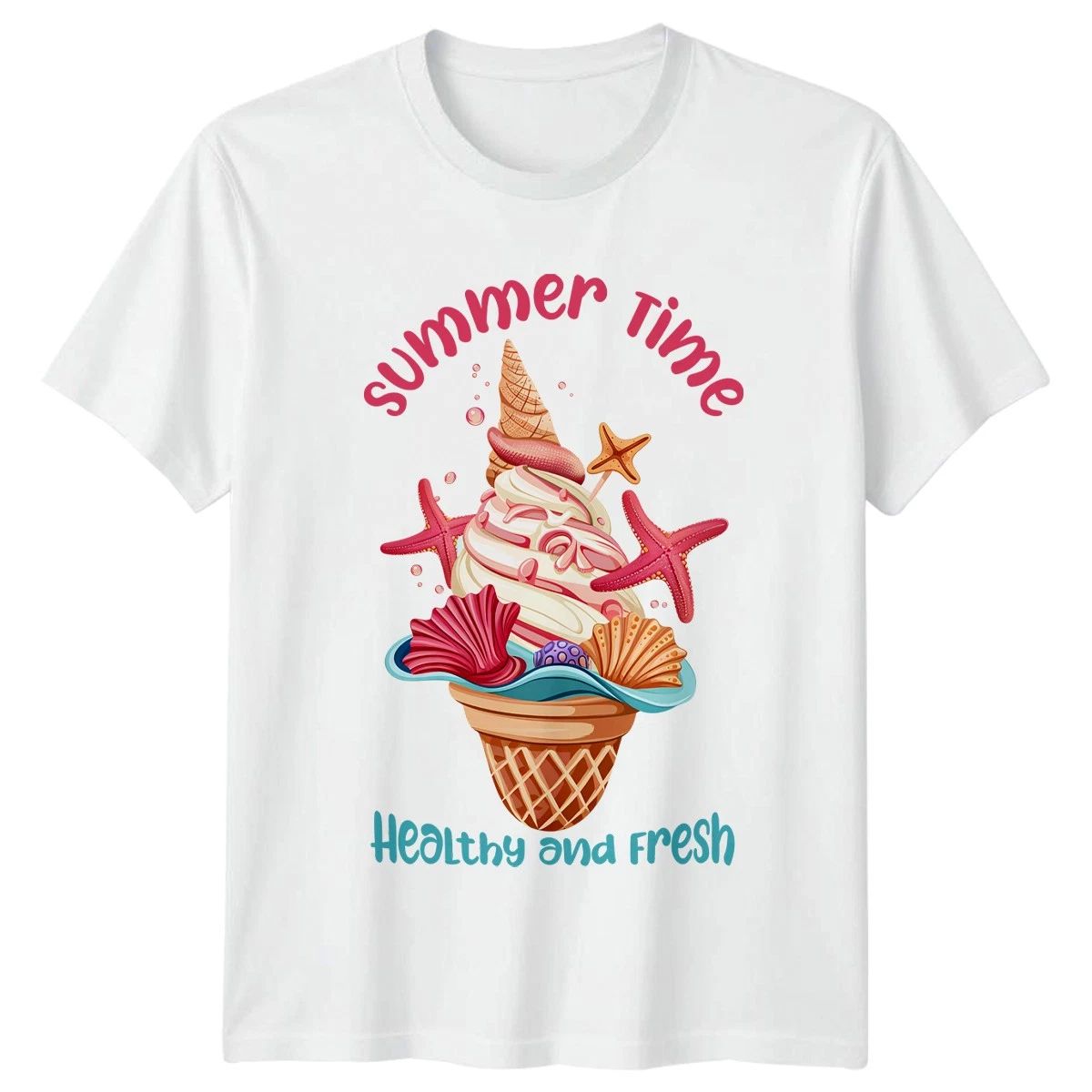 Summer Time Healthy And T-Shirt Ocean Beach Summer Gift For Him And Her