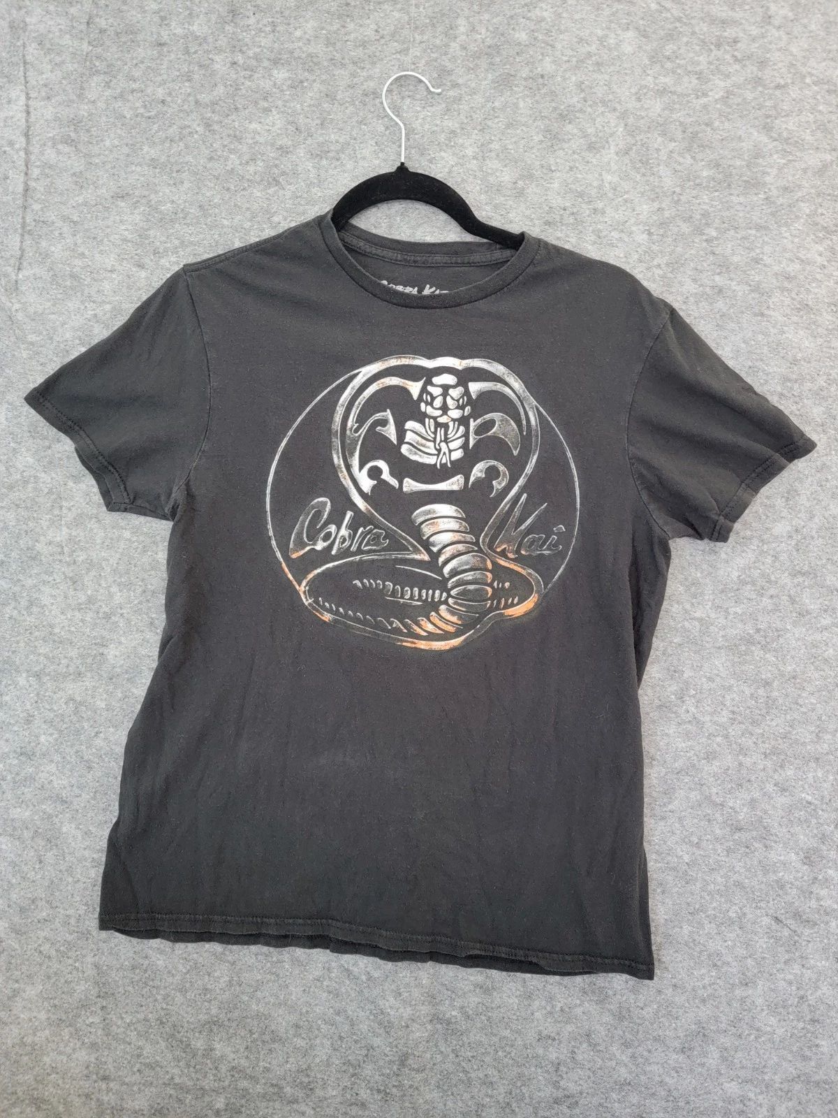 Cobra Kai Men's Medium Black Graphic T-Shirt – 100% Cotton – Crew Neck