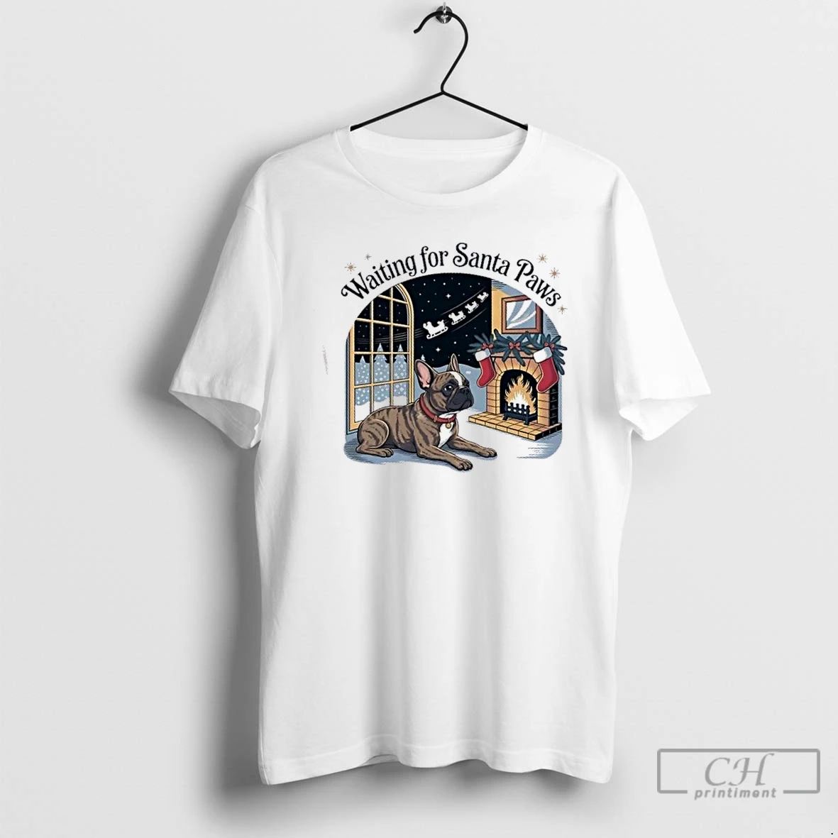Premium French Bulldog Santa Paws Christmas T Shirts