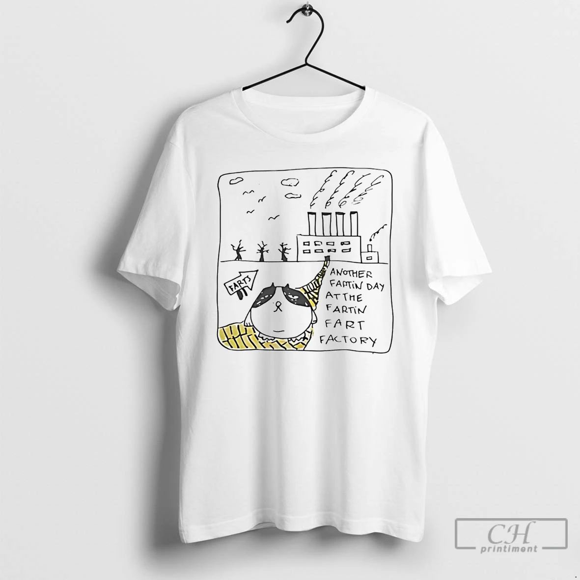 Classic Cat Another Fartin Day At The Farting Fart Factory T Shirts