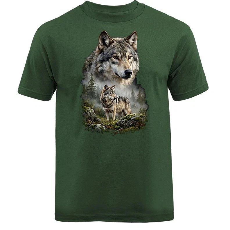 Gray Wolf Pack Forest Scene Wildlife Nature Wilderness T-shirt