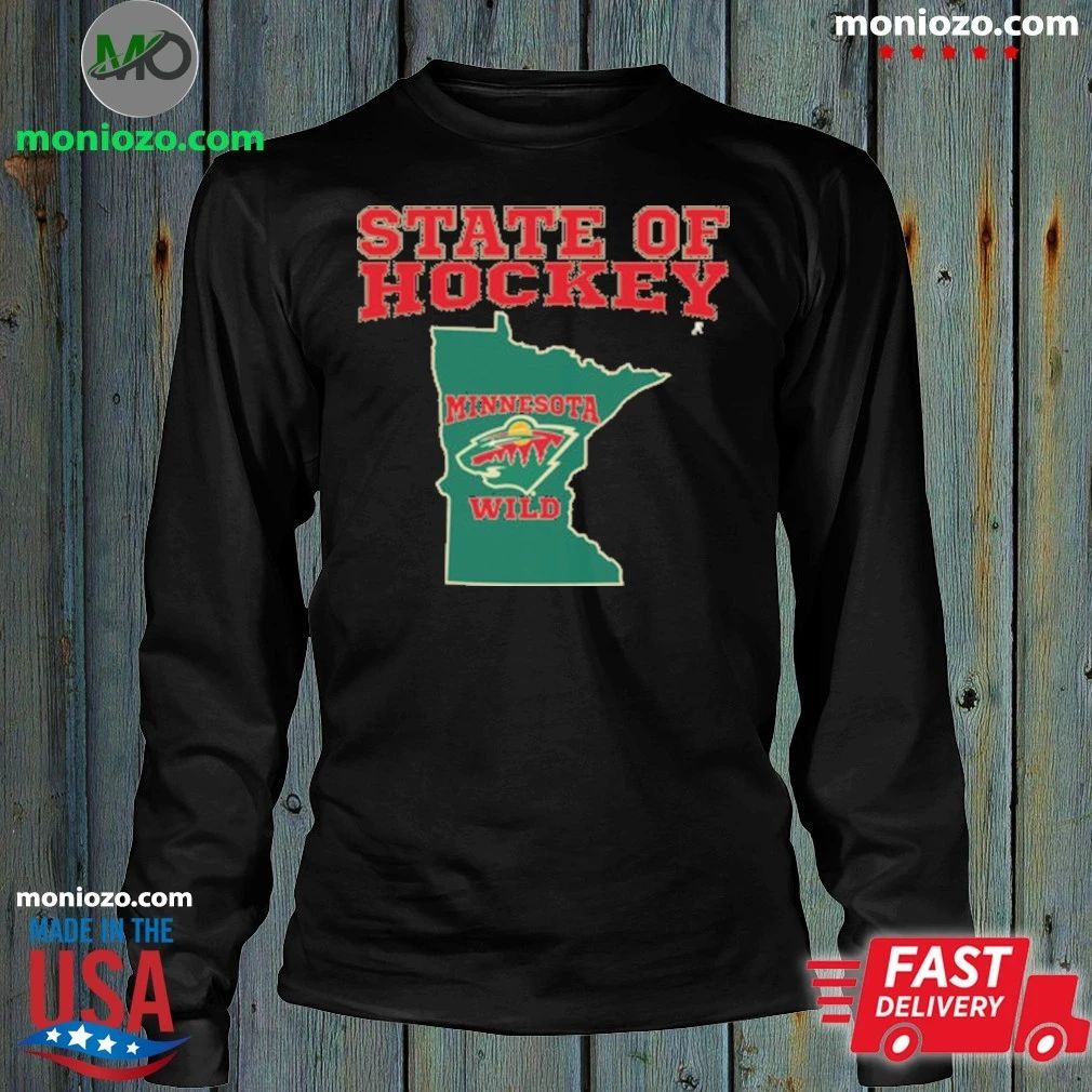 Minnesota Wild State Of Hockey Logo And Map T-Shirt