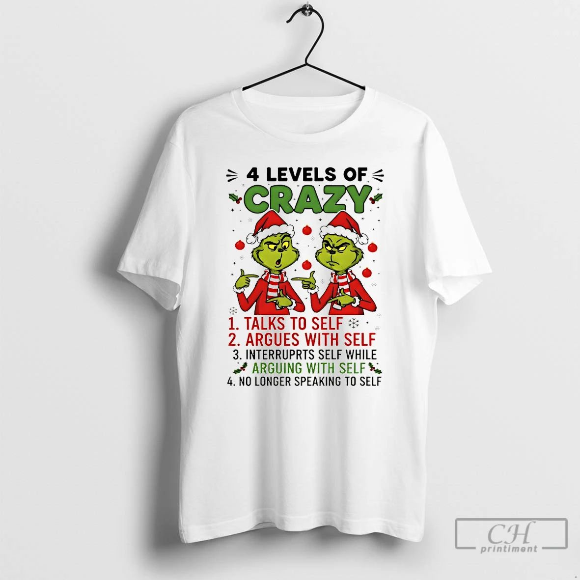 Premium Grinch Santa Hat 4 Levels Of Crazy Talks To Self Argues With Self Interrupts