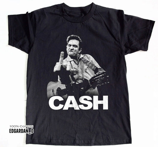 Johnny Cash Singer Black Unisex Heavy Cotton T-shirt Size S-5XL