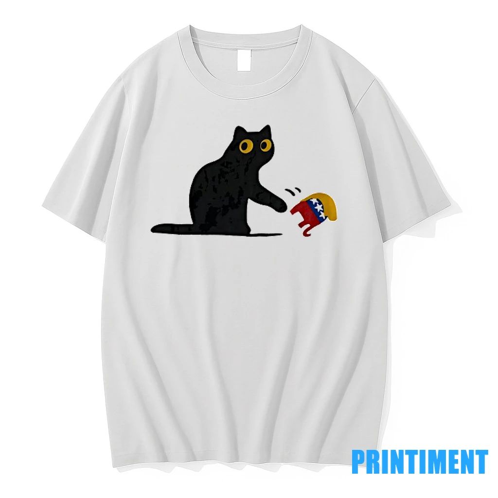 Black Cat Swatting Elephant Trump Tshirts Sweater
