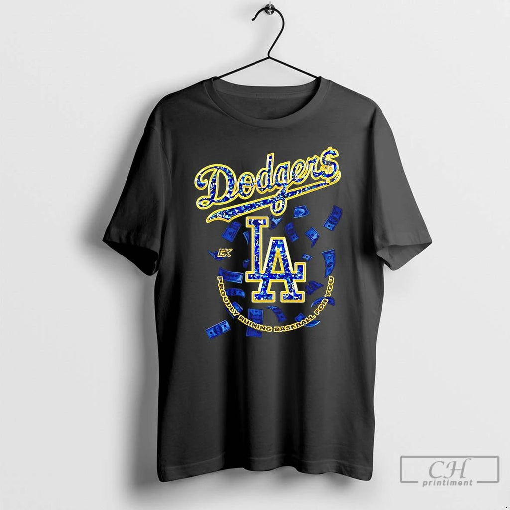 Classic Los Angeles Dodgers Proudly Running Baseball For You Money T Shirts