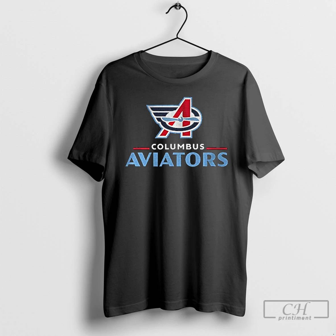 Premium Columbus Aviators Lockup Logo 2025 T Shirts