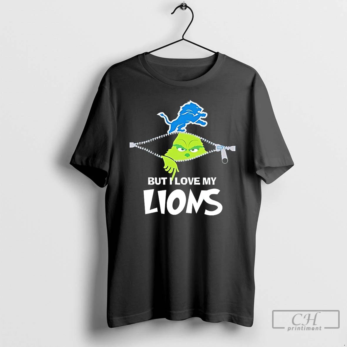 Classic Grinch Zipper But I Love My Detroit Lions Christmas T Shirts