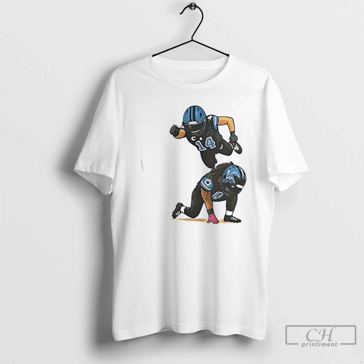 Classic Detroit Lions Football St Brown And Gibbs Superheroes Caricature T Shirts