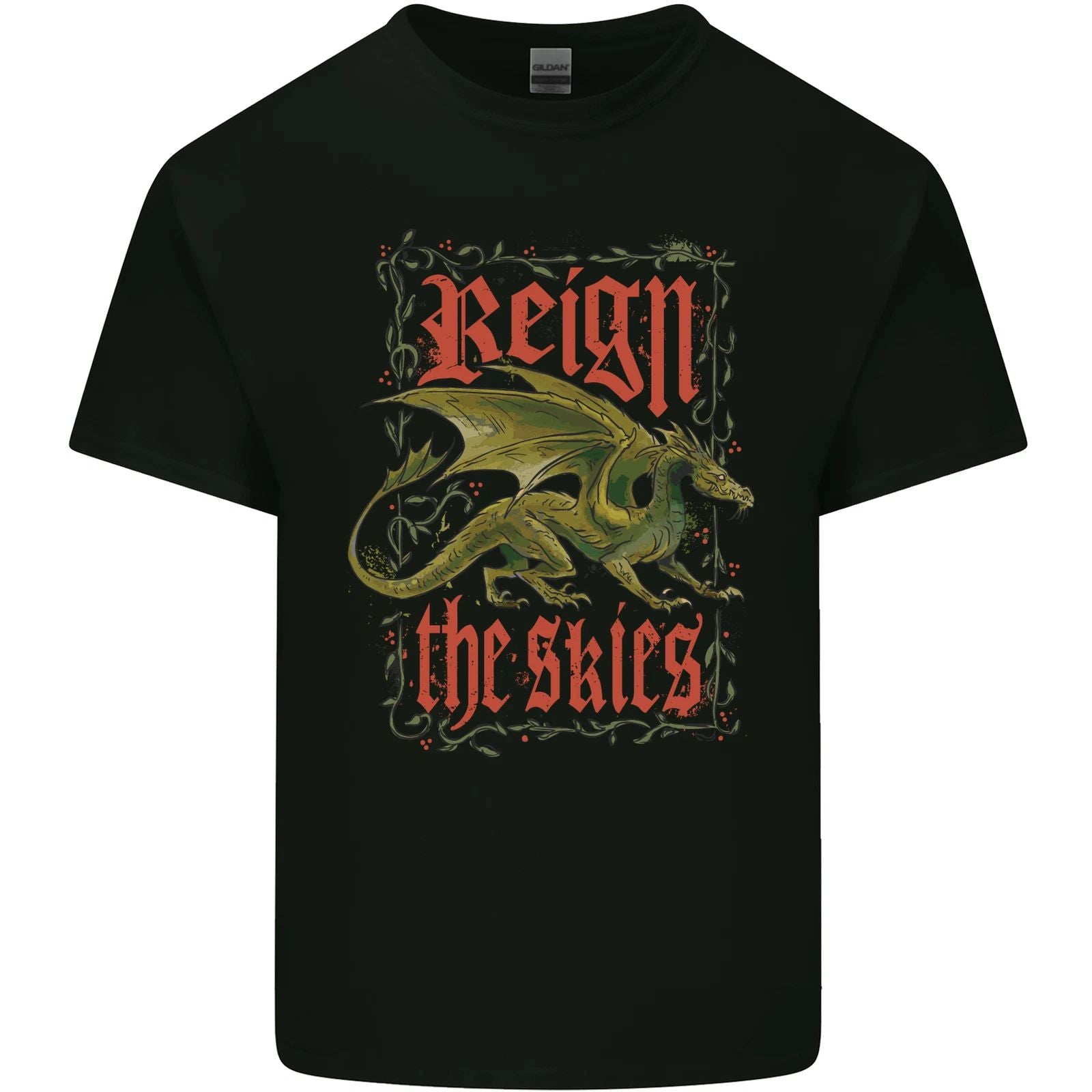 Fantasy Dragons Reign the Skies Mens Light Cotton T-Shirt