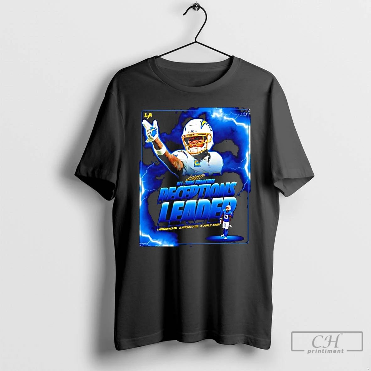 Premium Keenan Allen Los Angeles Chargers All Time Franchise Receptions Leaded T Shirts