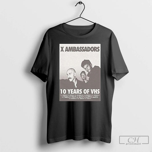 Classic X Ambassadors 10 Years Of Vhs Tour 2025 Long Sleve T Shirts