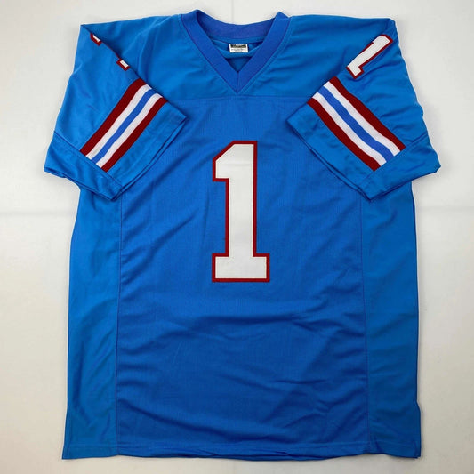 Warren Moon Houston Blue Reprint Jersey