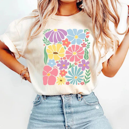 Boho Wildflower Comfort Tee Cottagecore Shirt