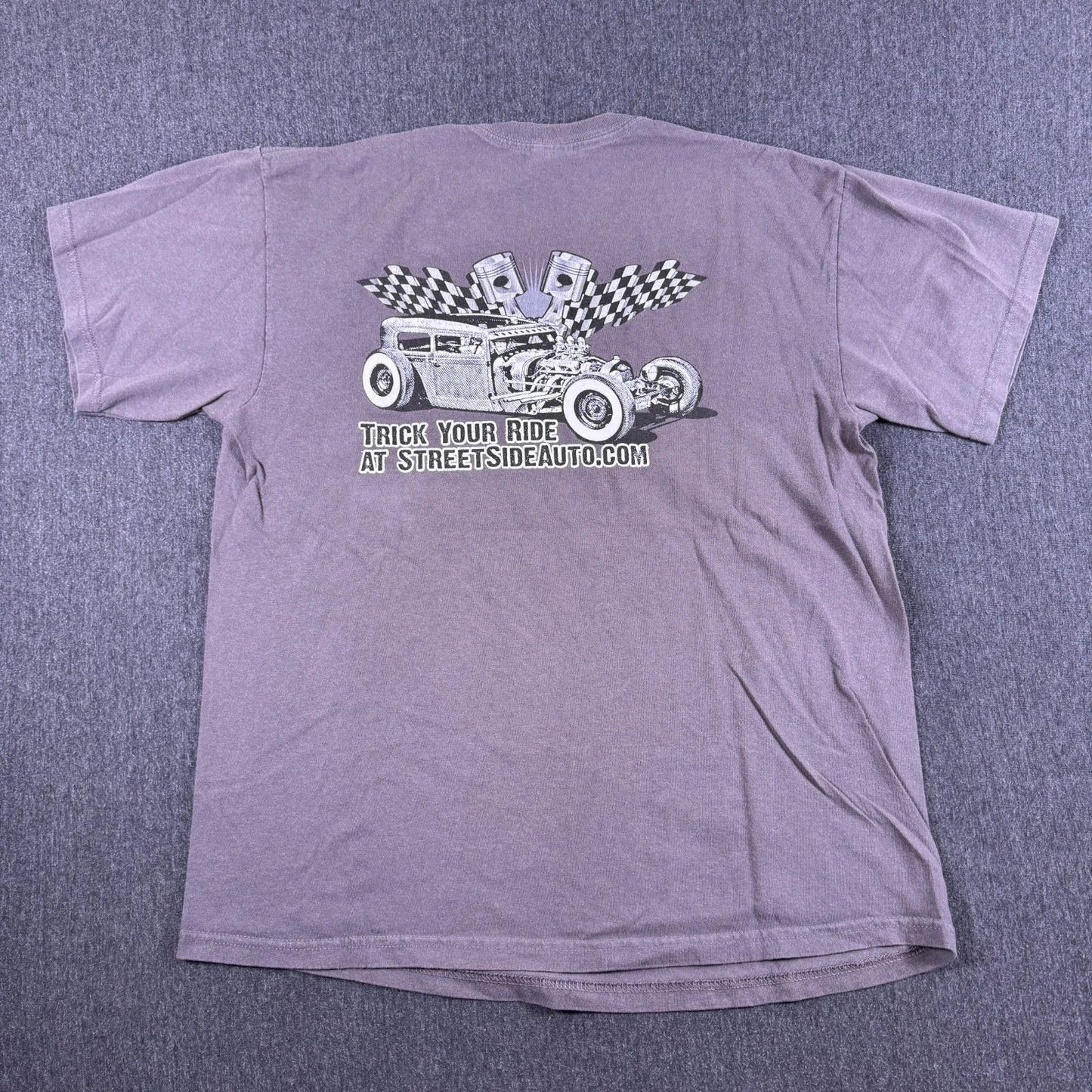 Gildan Muscle Car Style Street Side Logo Crew Neck Graphic Tees Size Large