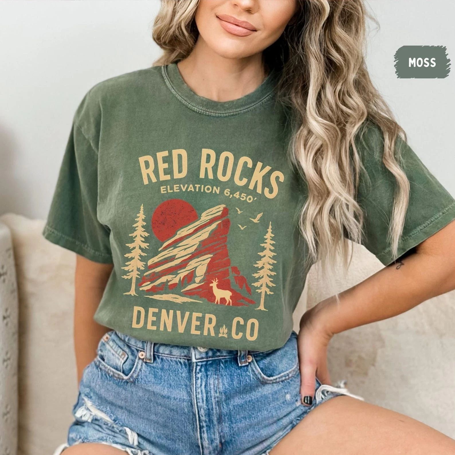 Red Rocks Shirt Gift Travel For Denver Colorado Trip Souvenir Tee