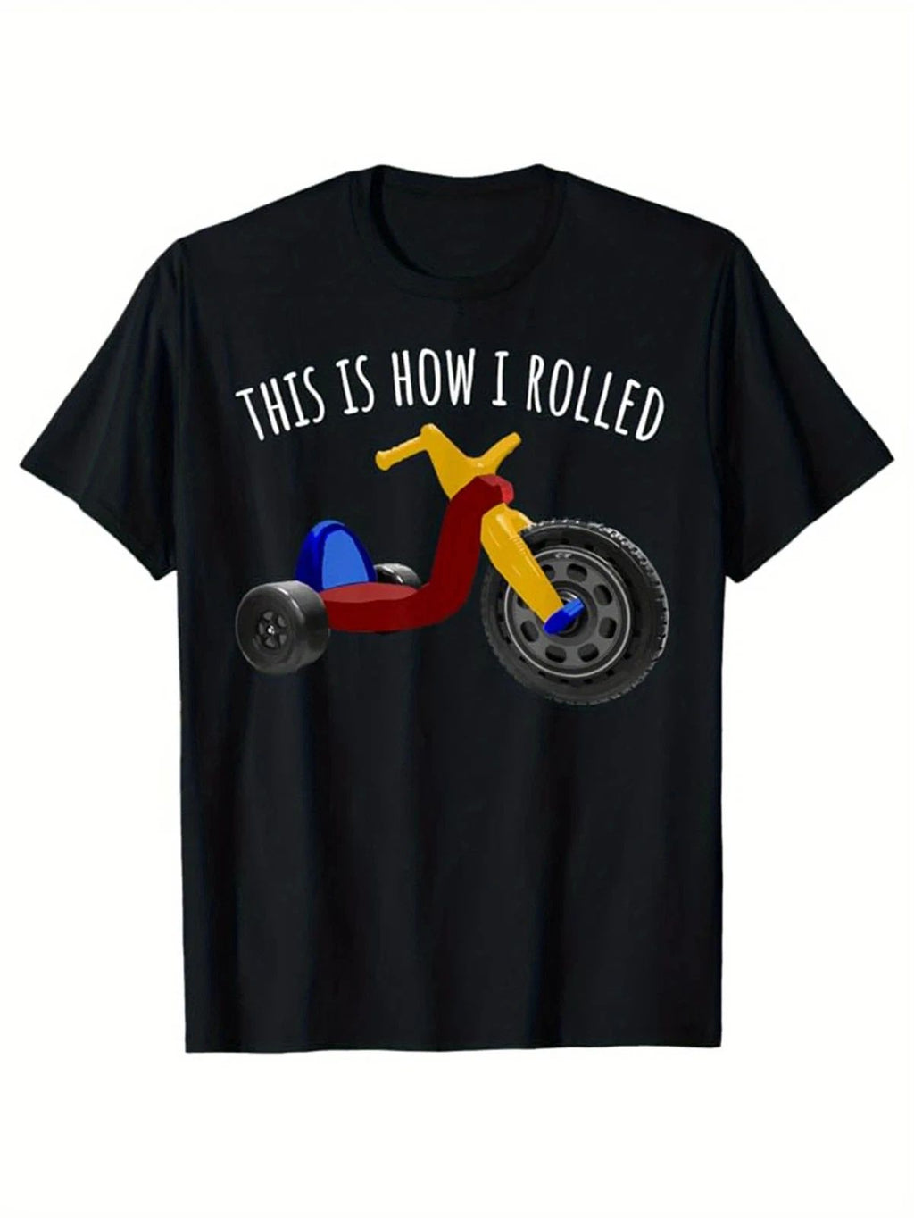 Men's 1980s Vintage Graphic T-Shirt - "This Is How I Rolled" Funny Scooter Desig