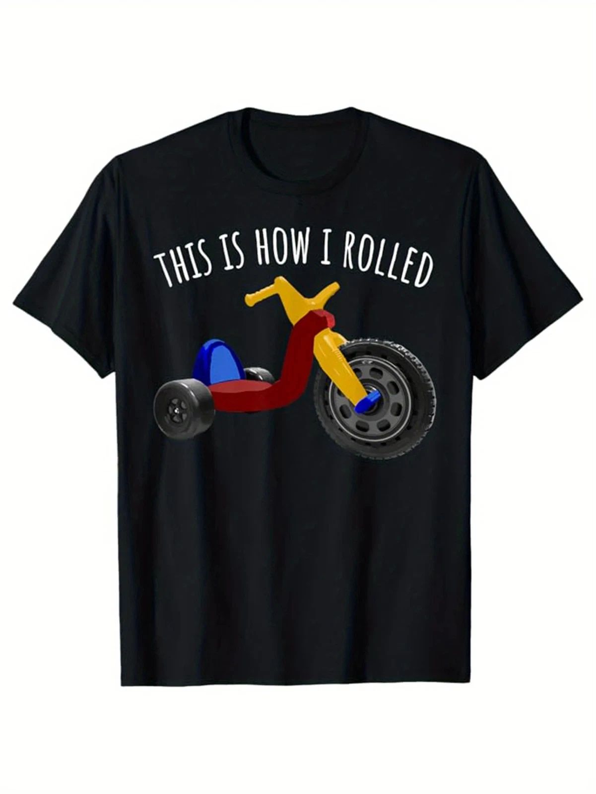 Men's 1980s Vintage Graphic T-Shirt - "This Is How I Rolled" Funny Scooter Desig