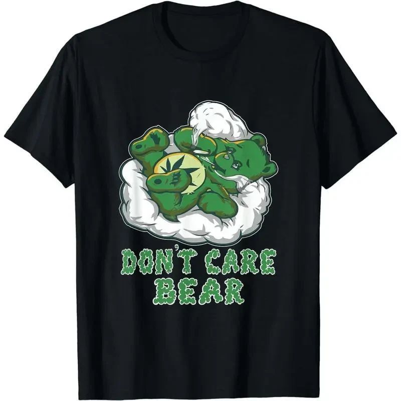 Short Sleeve Funny Bear Smoking Weed Cannabis Marijuana 4:20 Stoner Gift T-Shirt