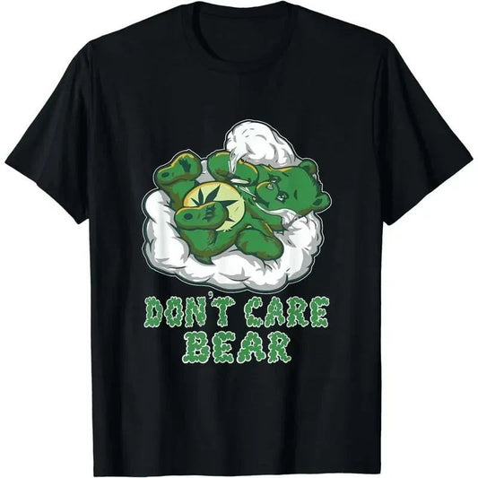 Short Sleeve Funny Bear Smoking Weed Cannabis Marijuana 4:20 Stoner Gift T-Shirt