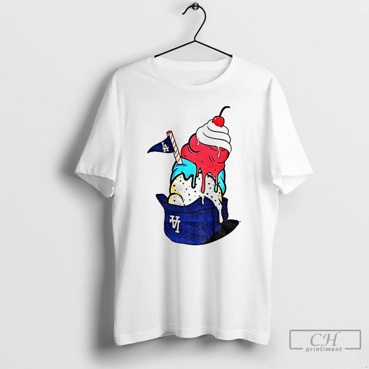 Classic New Era Ice Cream Los Angeles Dodgers Baseball Mlb World Series 2025 T Shirts