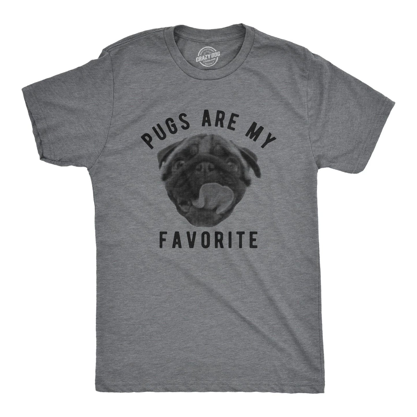 Mens Pugs Are My Favorite T Shirt Funny Pet Cute Puppy Lovers Tee for Guys