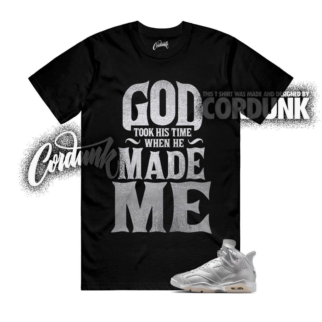 6 Metallic Silver Pure Platinum Oil Grey T Shirt Match GTHT