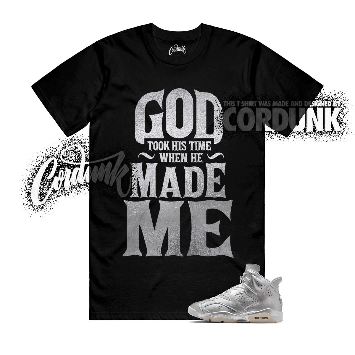 6 Metallic Silver Pure Platinum Oil Grey T Shirt Match GTHT