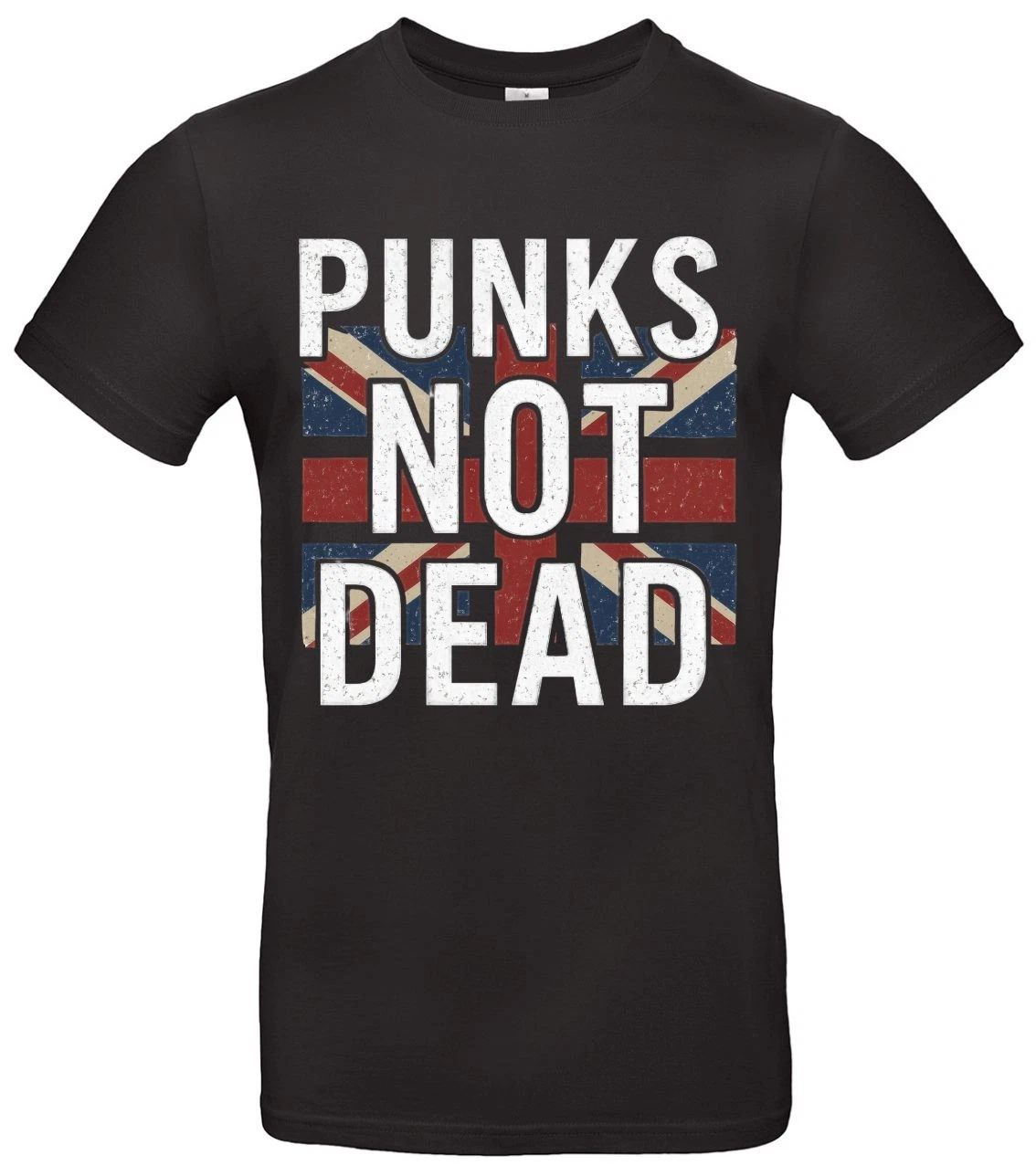 Punks Not Dead T-Shirt England Flag Rocker Punk Unisex Cotton Tee S-XXL