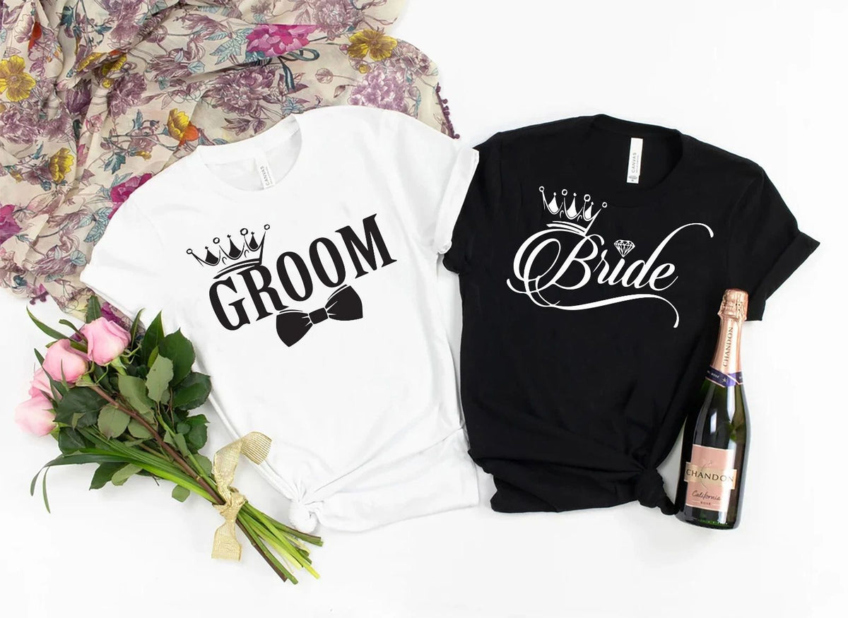 Premium Classic Wedding hen T-Shirt for Mens & t-shirt for women, Groom & Bride