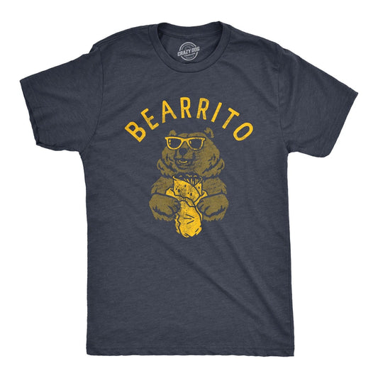 Mens Bearrito T Shirt Funny Sarcastic Bear Burrito Mexican Food Tee for Guys