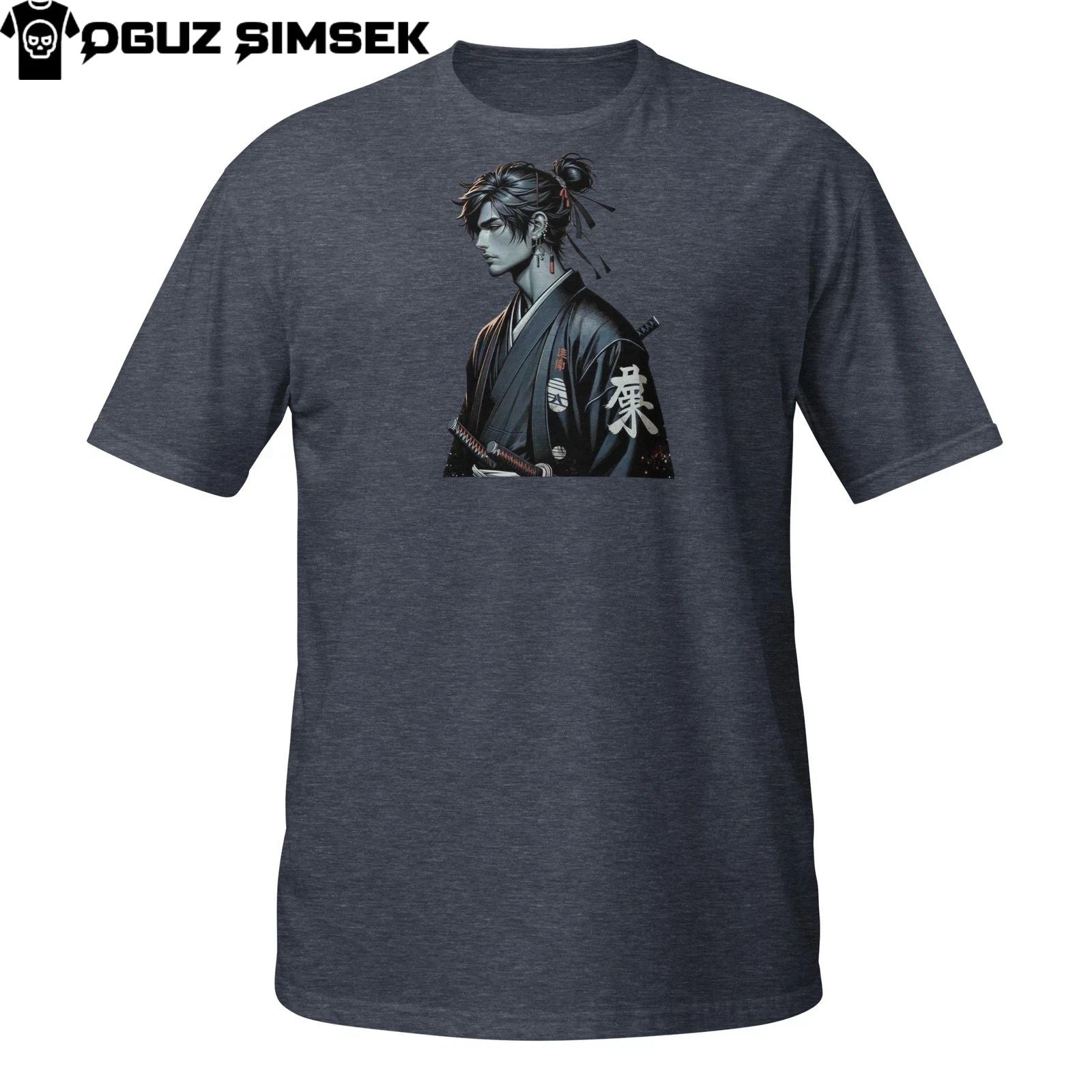 Stylish Japanese Ronin T-Shirt – Modern Ink Portrait Art Tee
