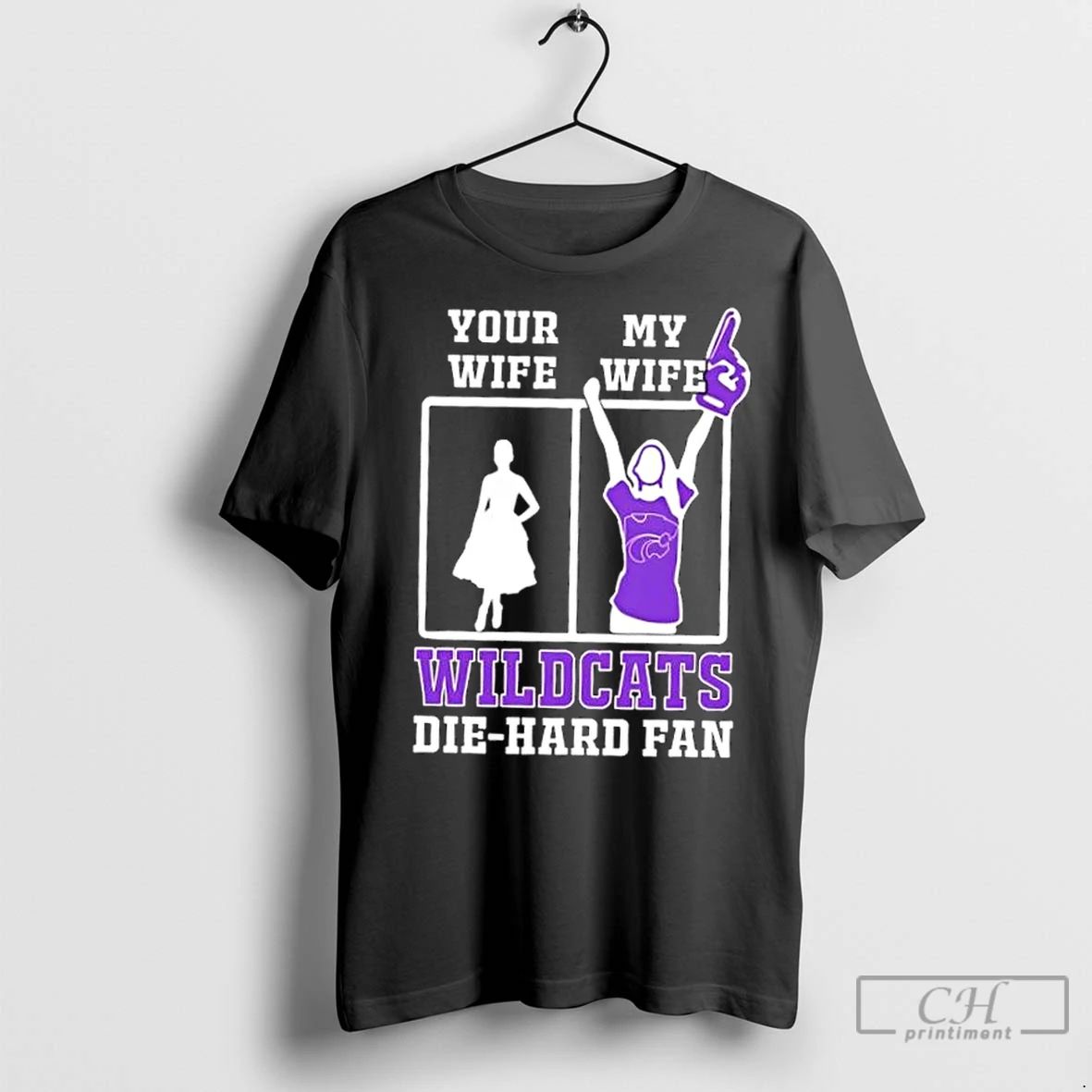 Classic My Wife Kansas State Wildcats Football Die Hard Fan