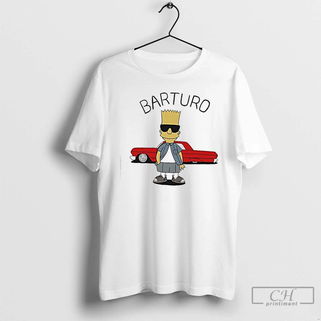 Premium Barturo Bart Simpson Red Car T Shirts