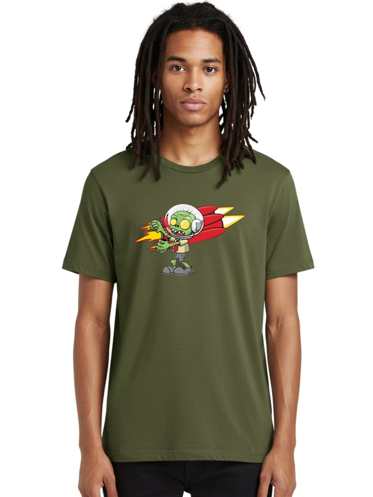 Zombie-Astronaut-1 Mens Graphic Tee, 100% Cotton, Casual Summer Wear