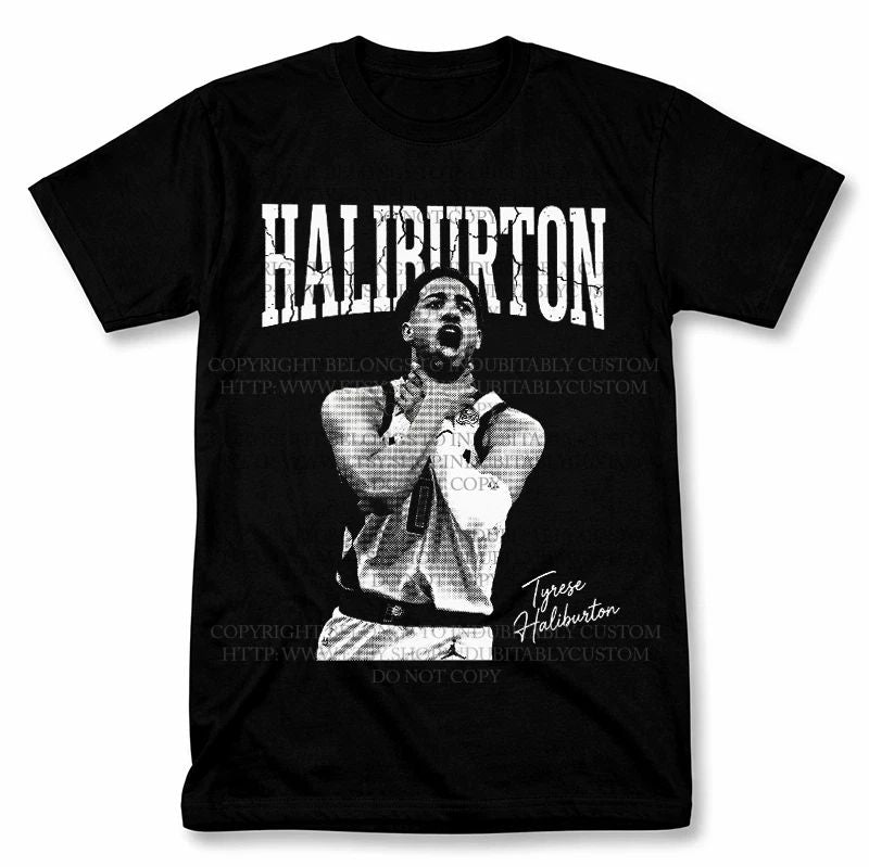 Tyrese Haliburton Graphic T Shirt Vantage Basketball Fan Tee