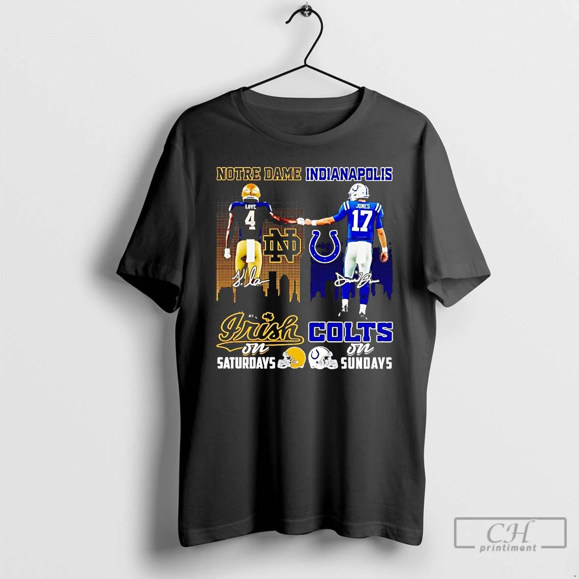 Premium Notre Dame Fighting Irish On Saturdays Indianapolis Colts On Sundays T Shirts