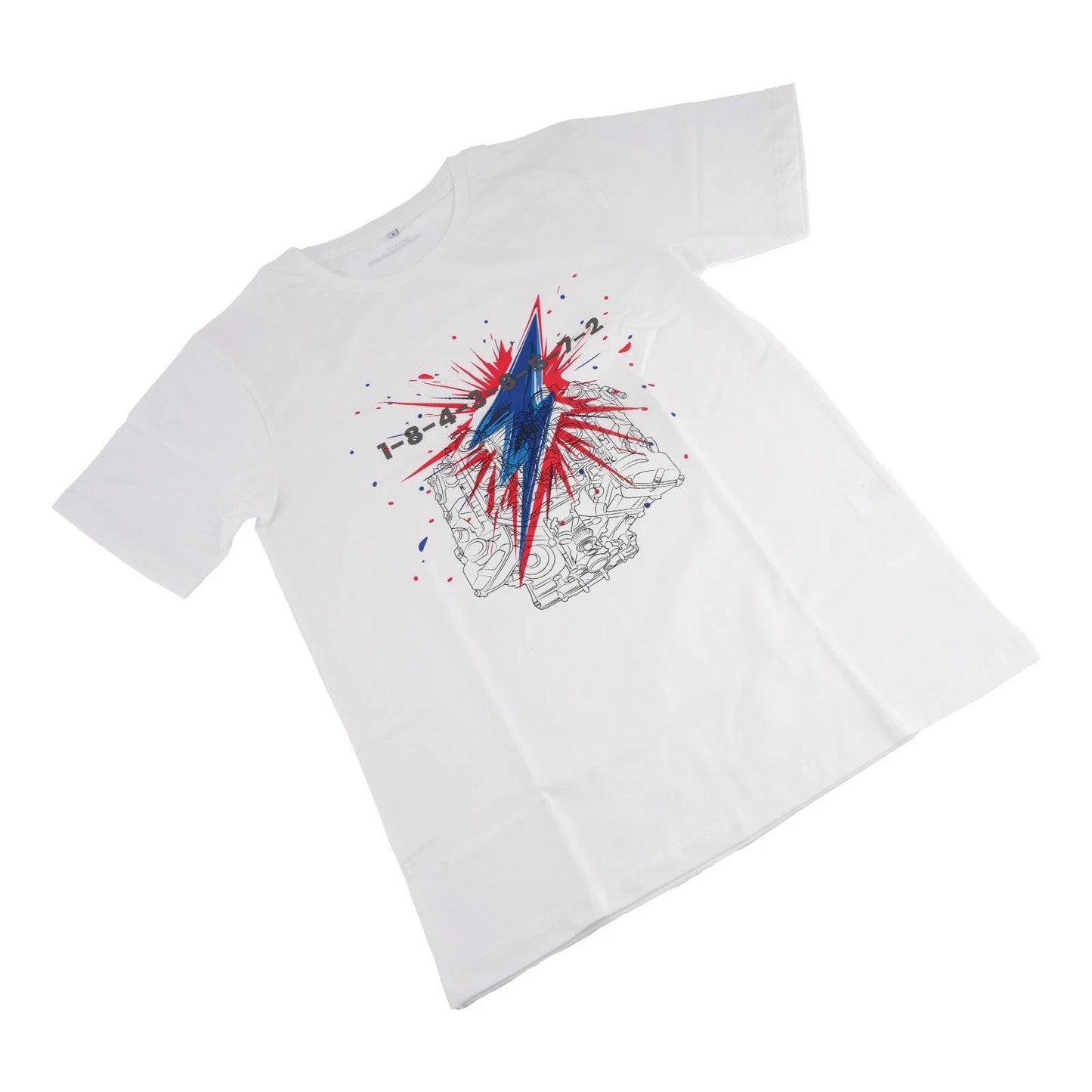 Car Culture Engine Firing Order T-Shirt for Men-Automotive Enthusiasts Crew Neck