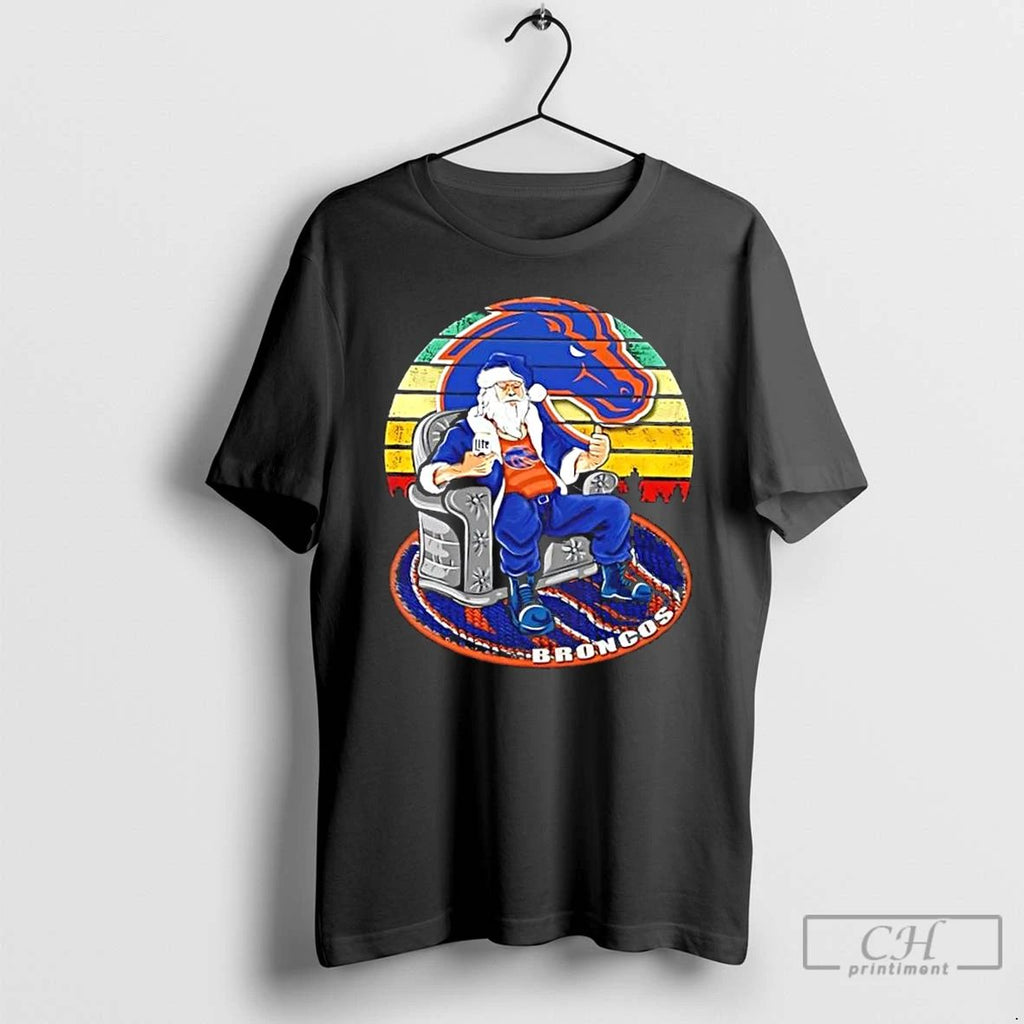 Premium Boise State Broncos X Santa Claus Christmas Vintage T Shirts