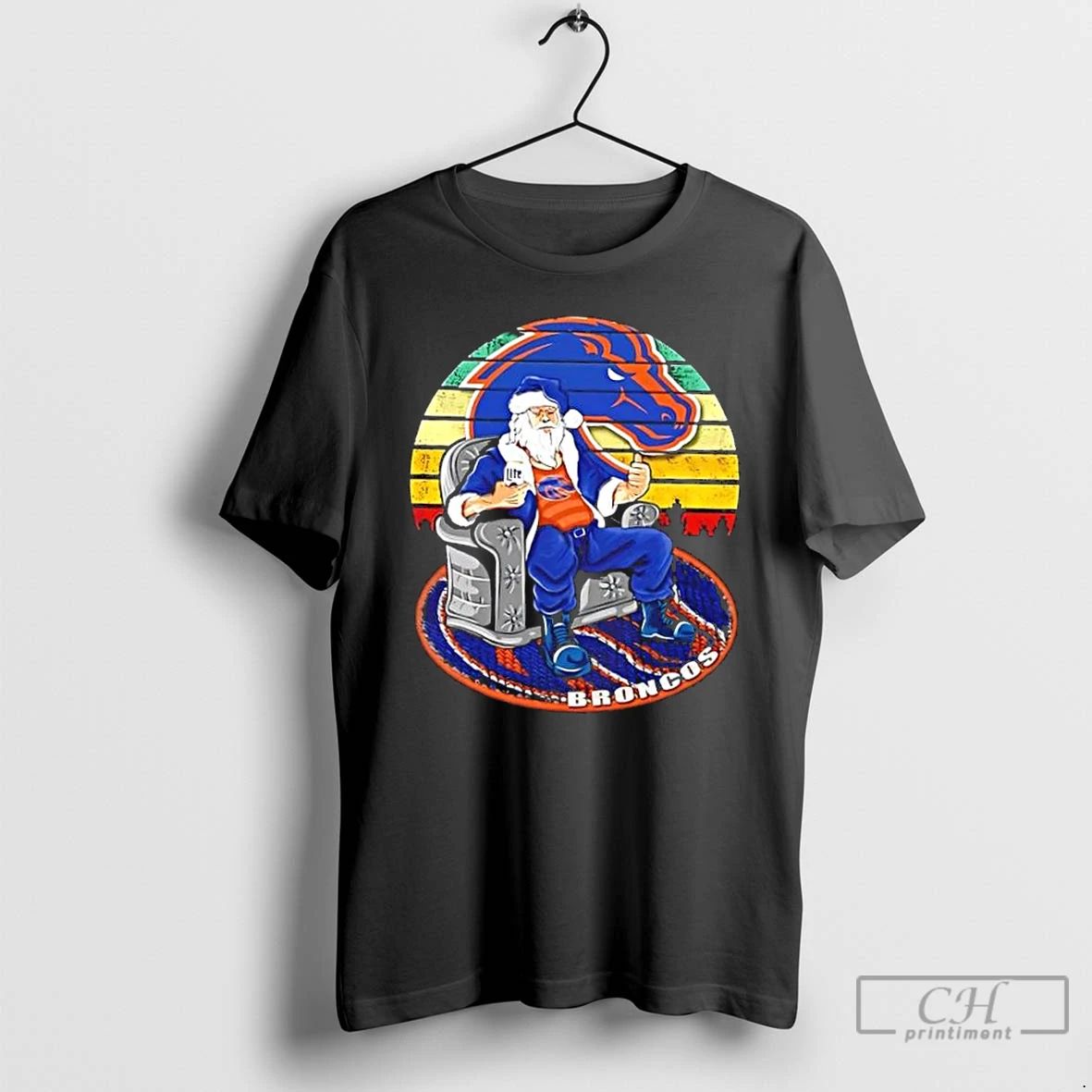 Premium Boise State Broncos X Santa Claus Christmas Vintage T Shirts
