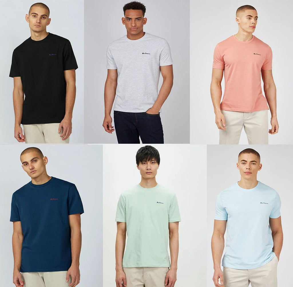 Ben Sherman Mens Organic Cotton Crew neck Short Sleeve T shirt M L XL 2XL 3XL