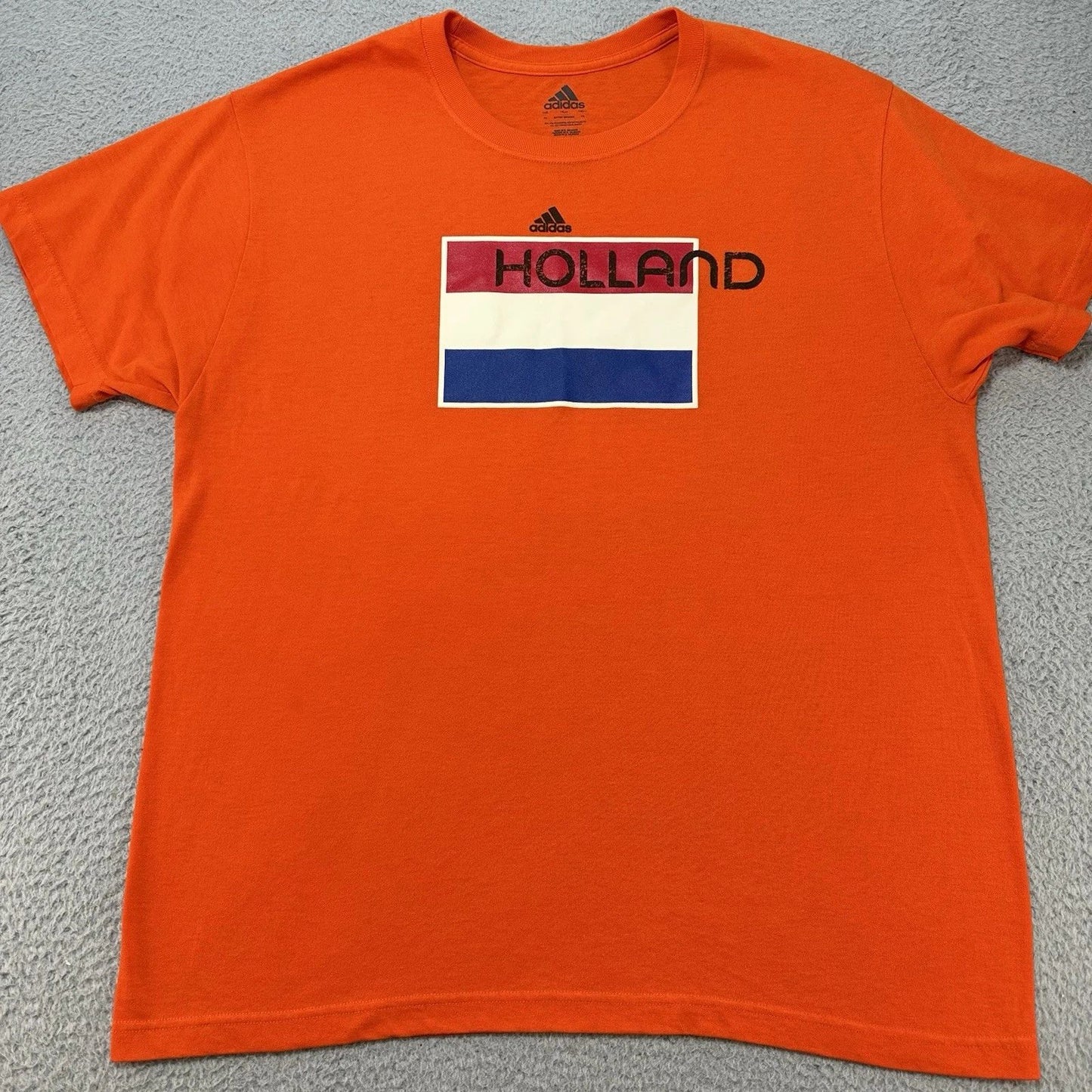 Adidas Shirt Men’s Extra Large XL Orange Climalite Holland Center Logo Daily Gym