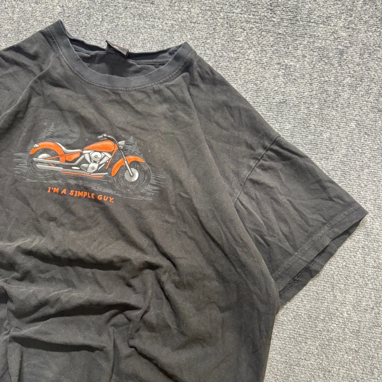 Hot Leathers T-Shirt Men's 2XL Motorcycle I'm A Simple Guy Biker Black