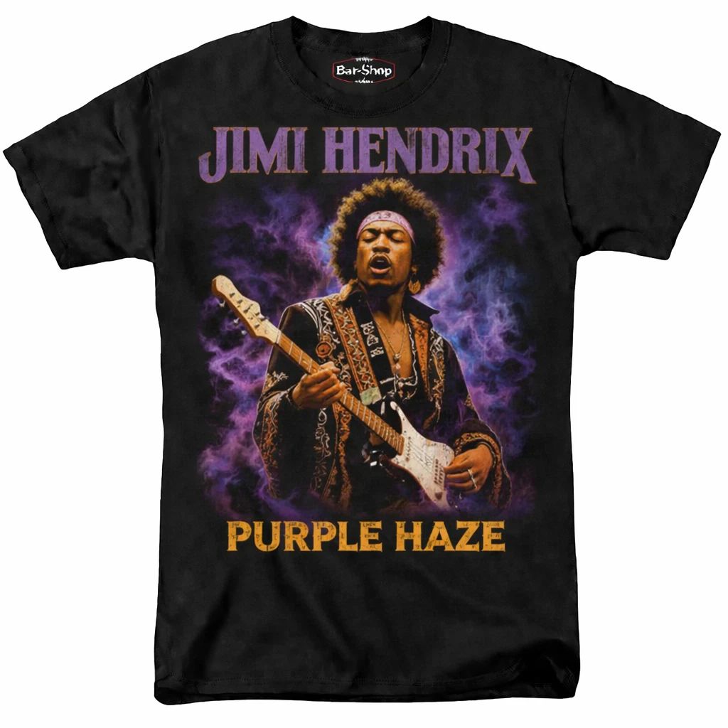 Jimi Hendrix Purple Haze T Shirt Rock Concert Tour Vintage Mens Black New