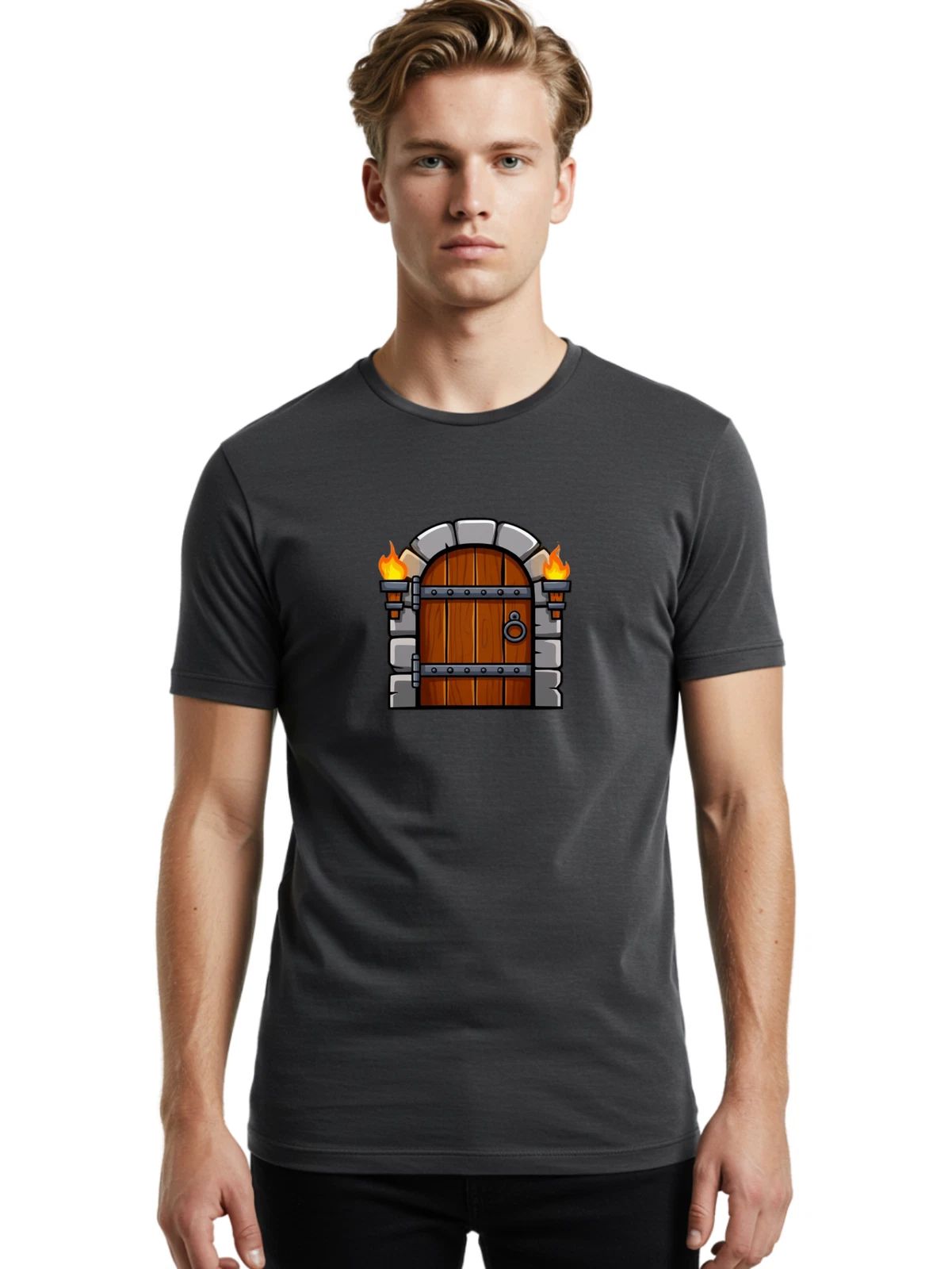 Dungeon-Door-3 Mens Graphic Tee, 100% Cotton, Casual Summer Wear